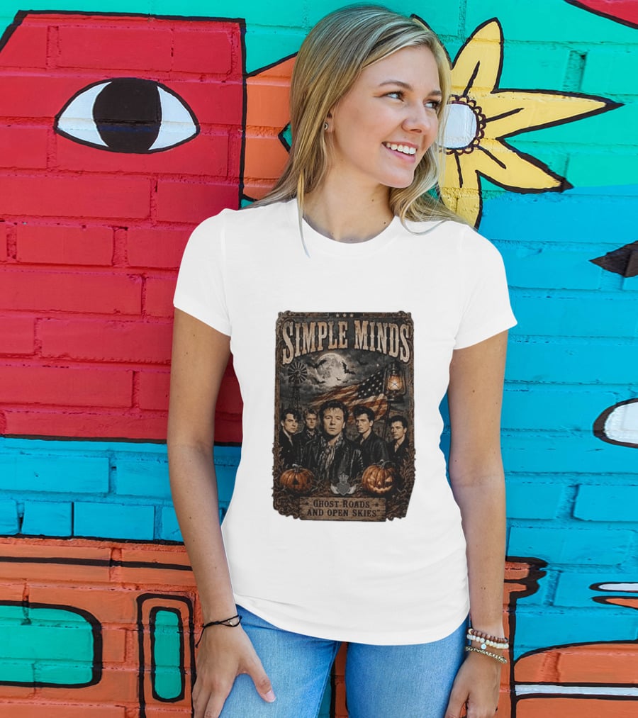 Simple Minds Band Ghost Roads And Open Skies Vintage American Flag T-Shirt
