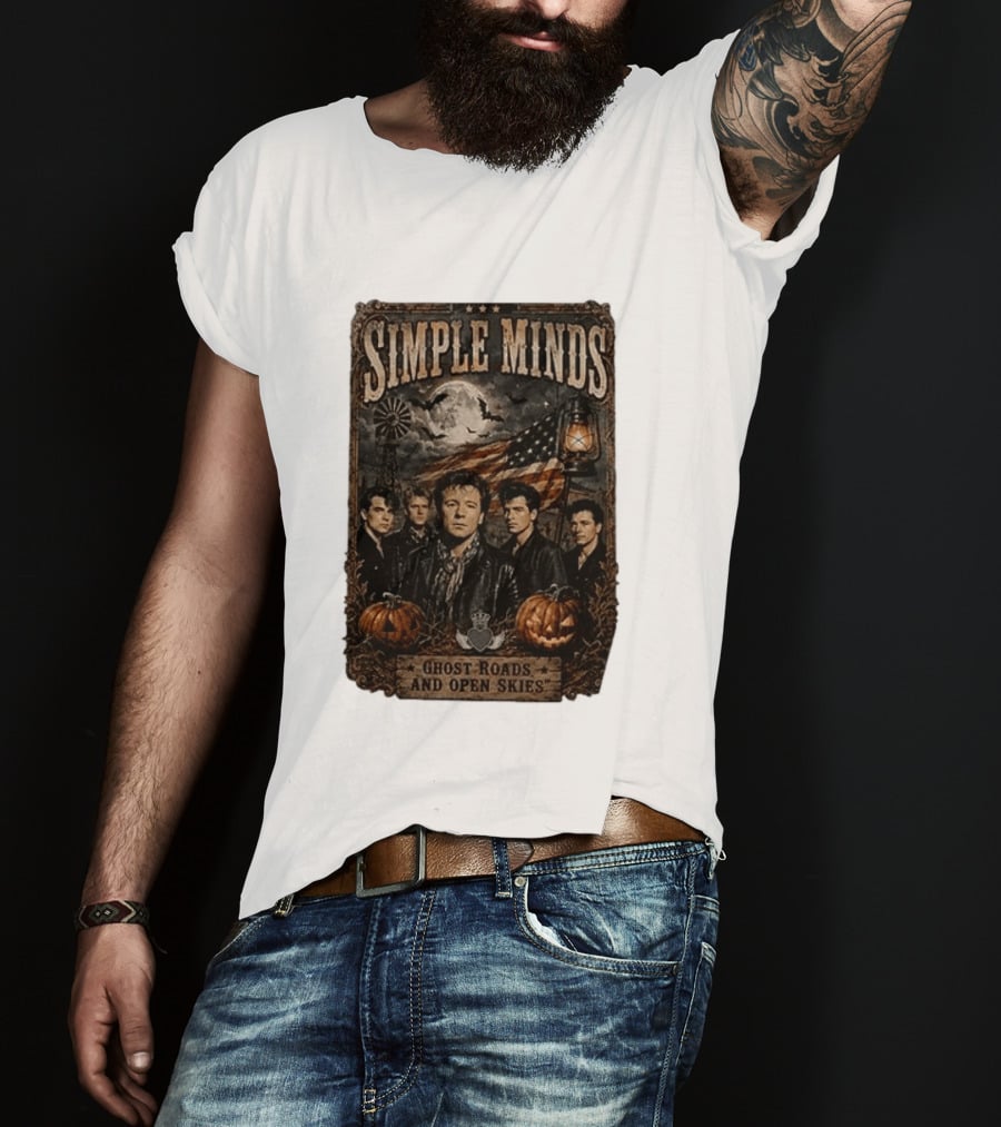 Simple Minds Band Ghost Roads And Open Skies Vintage American Flag T-Shirt