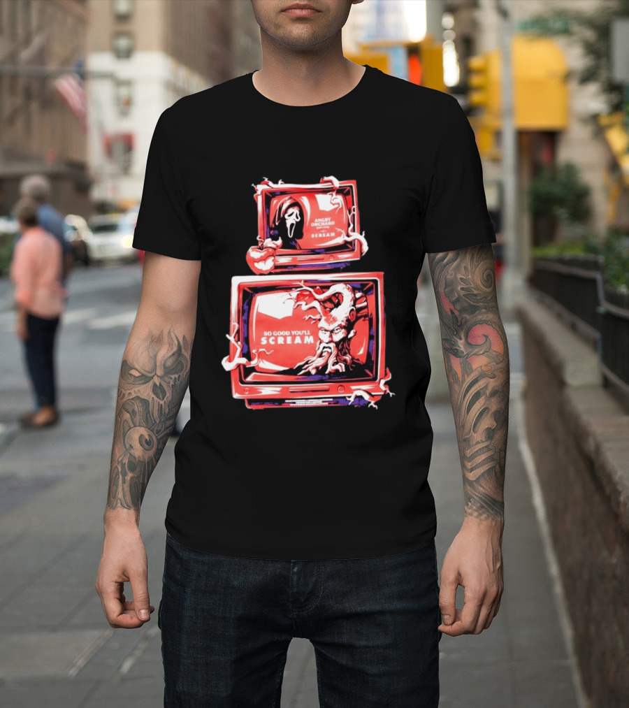 Angry Orchard Hard Cider So Good You'll Scream Retro TV Horror T-Shirt