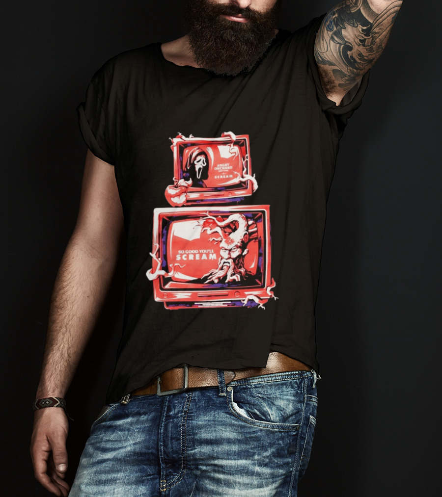 Angry Orchard Hard Cider So Good You'll Scream Retro TV Horror T-Shirt
