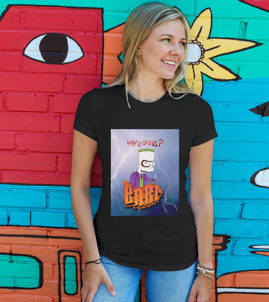 Bart Simpson Why So Serious Joker Lightning Mashup T-Shirt