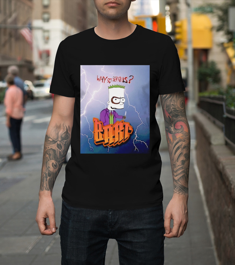 Bart Simpson Why So Serious Joker Lightning Mashup T-Shirt