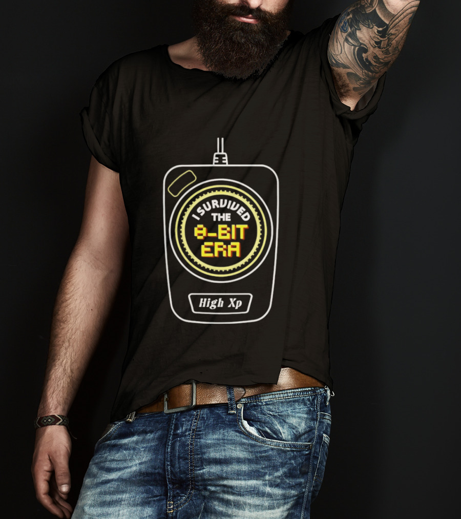 I Survived The 8 Bit Era High XP Retro Gaming Nostalgia T-Shirt