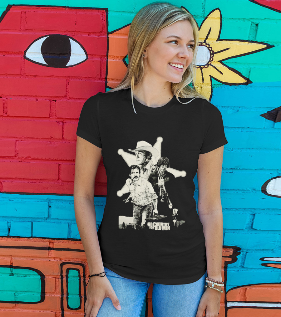 No Country For Old Men Movie Cast Art Javier Bardem Josh Brolin Tommy Lee Jones T-Shirt