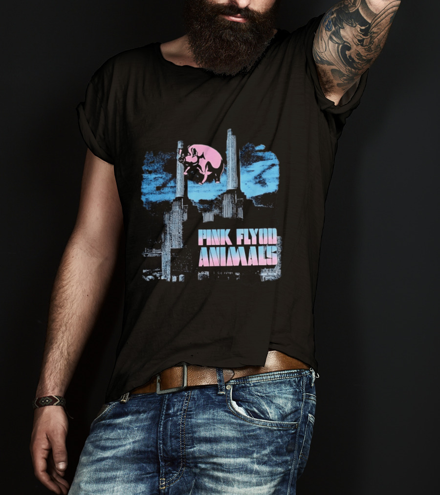 Pink Floyd Animals Album Cover Flying Pig Battersea Power Station T-Shirt