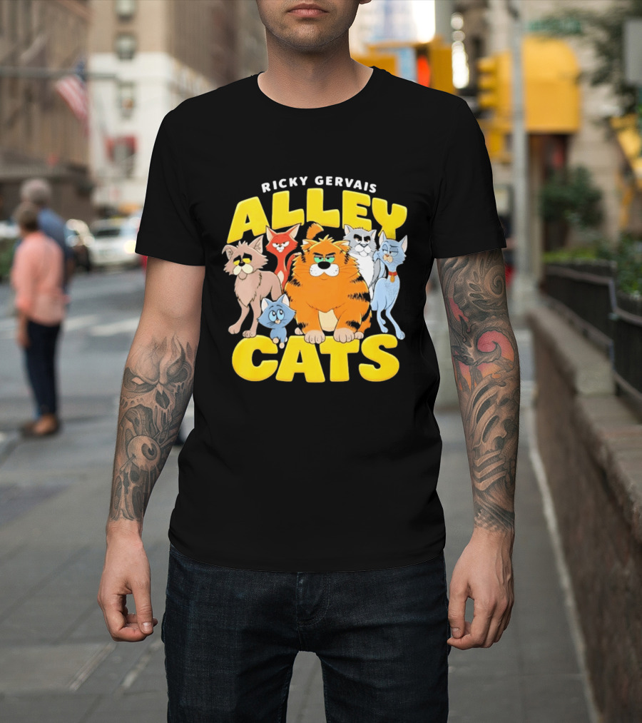 Ricky Gervais Alley Cats Cartoon Friends T-Shirt