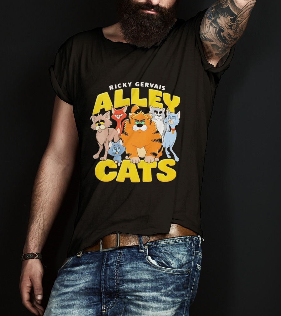 Ricky Gervais Alley Cats Cartoon Friends T-Shirt