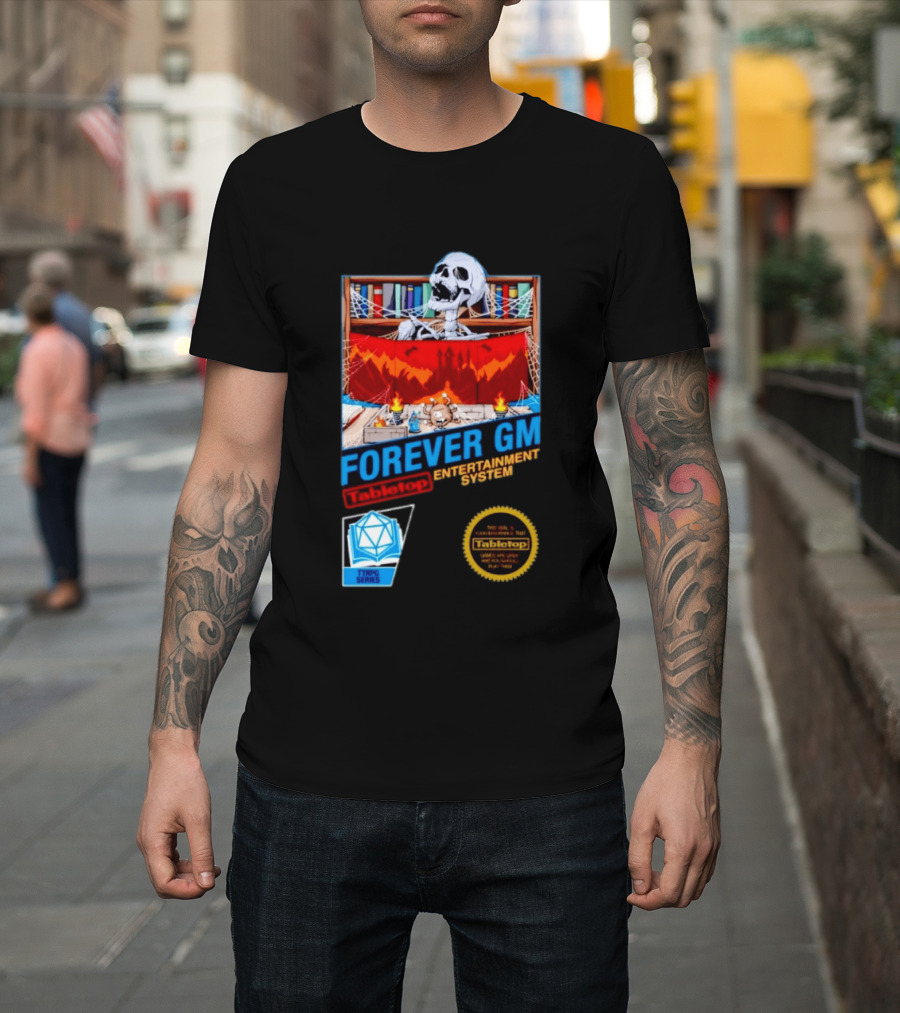 Forever GM Tabletop Entertainment System TTRPG Series Game Playbooks Dice T-Shirt