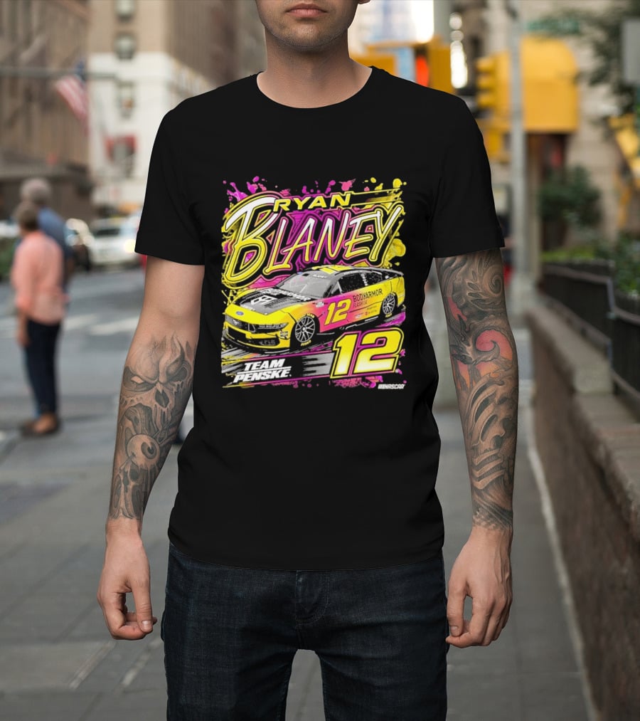 Ryan Blaney Team Penske BodyArmor Flash I.V. Car Number 12 NASCAR T-Shirt