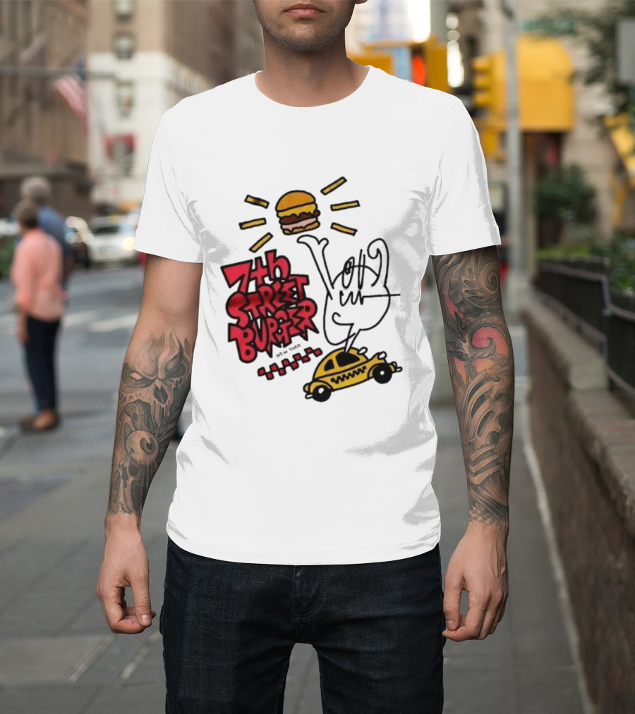 7th Street Burger Taxi With Burger And Sunbeam T-Shirt