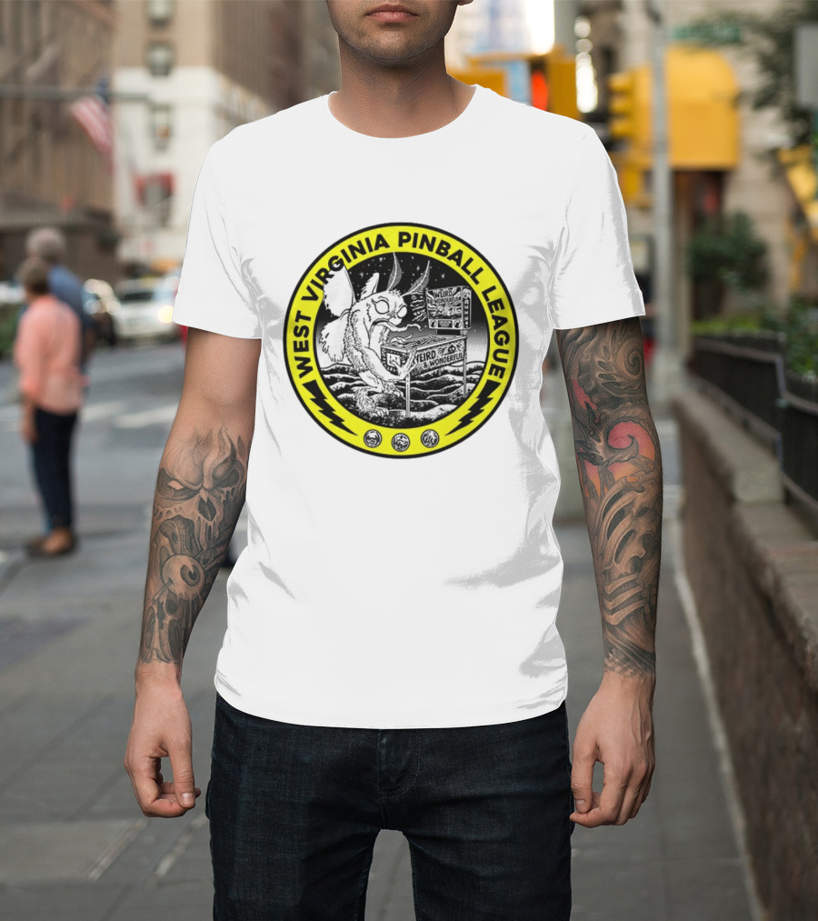 West Virginia Pinball League Mothman Weird Wonderful T-Shirt