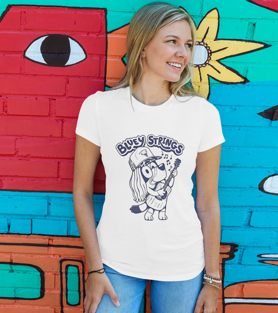 Bluey Strings Play Guitar T-Shirt