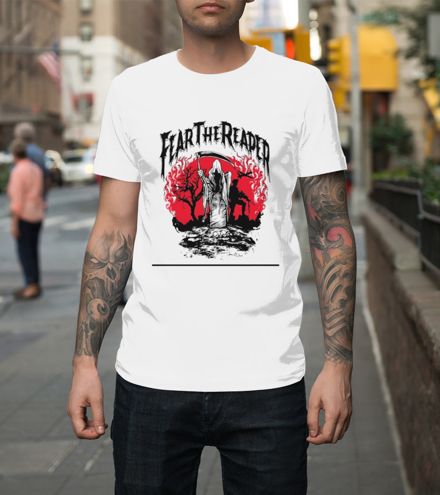 Fear The Reaper Grim Reaper Soldier Military T-Shirt