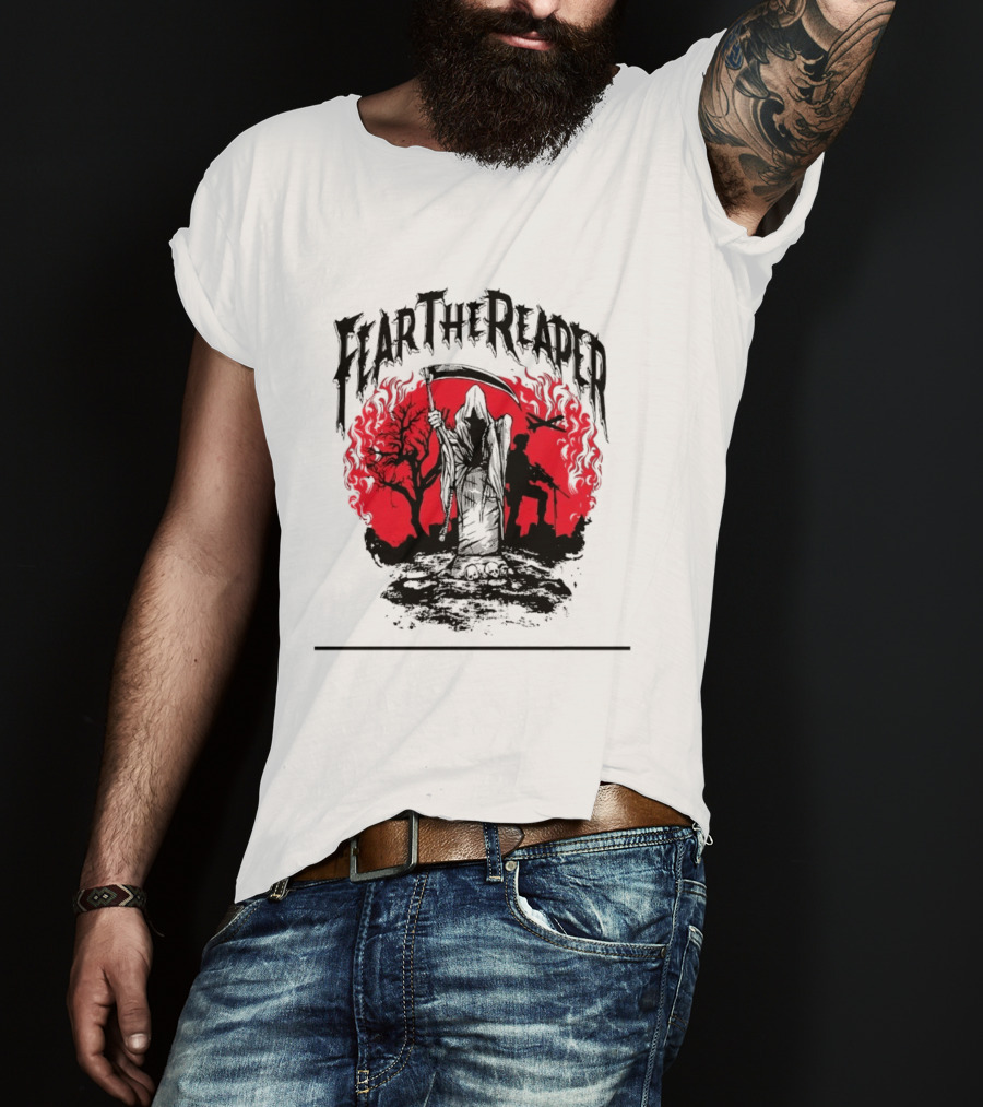 Fear The Reaper Grim Reaper Soldier Military T-Shirt