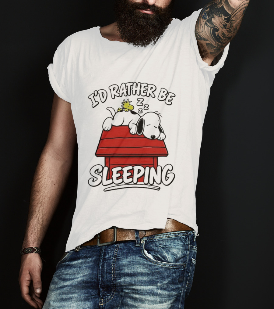 I’d Rather Be Sleeping Snoopy And Woodstock T-Shirt