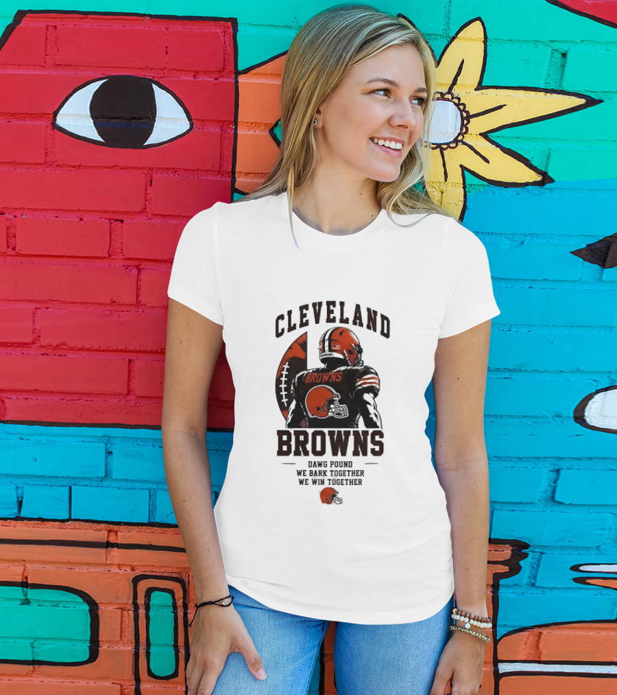 Cleveland Browns Dawg Pound We Bark Together We Win Together T-Shirt