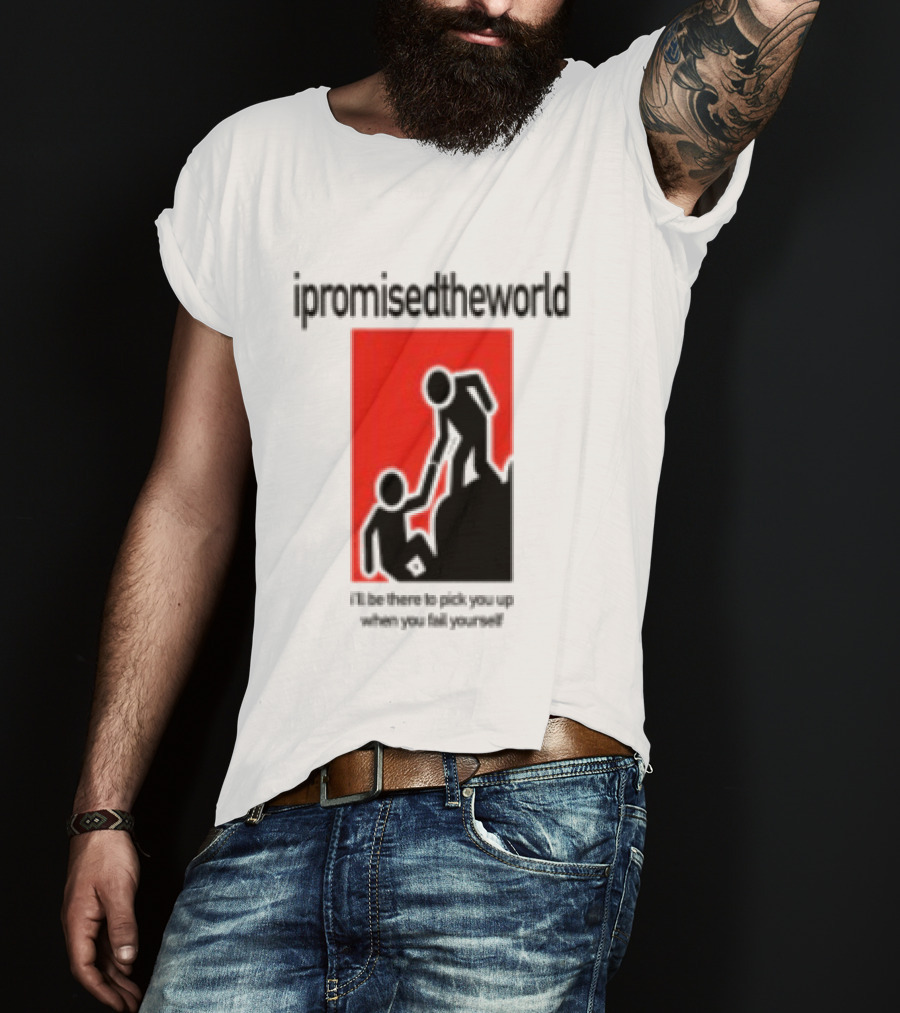 Ipromisedtheworld Helping Hand Support Black Text Red T-Shirt