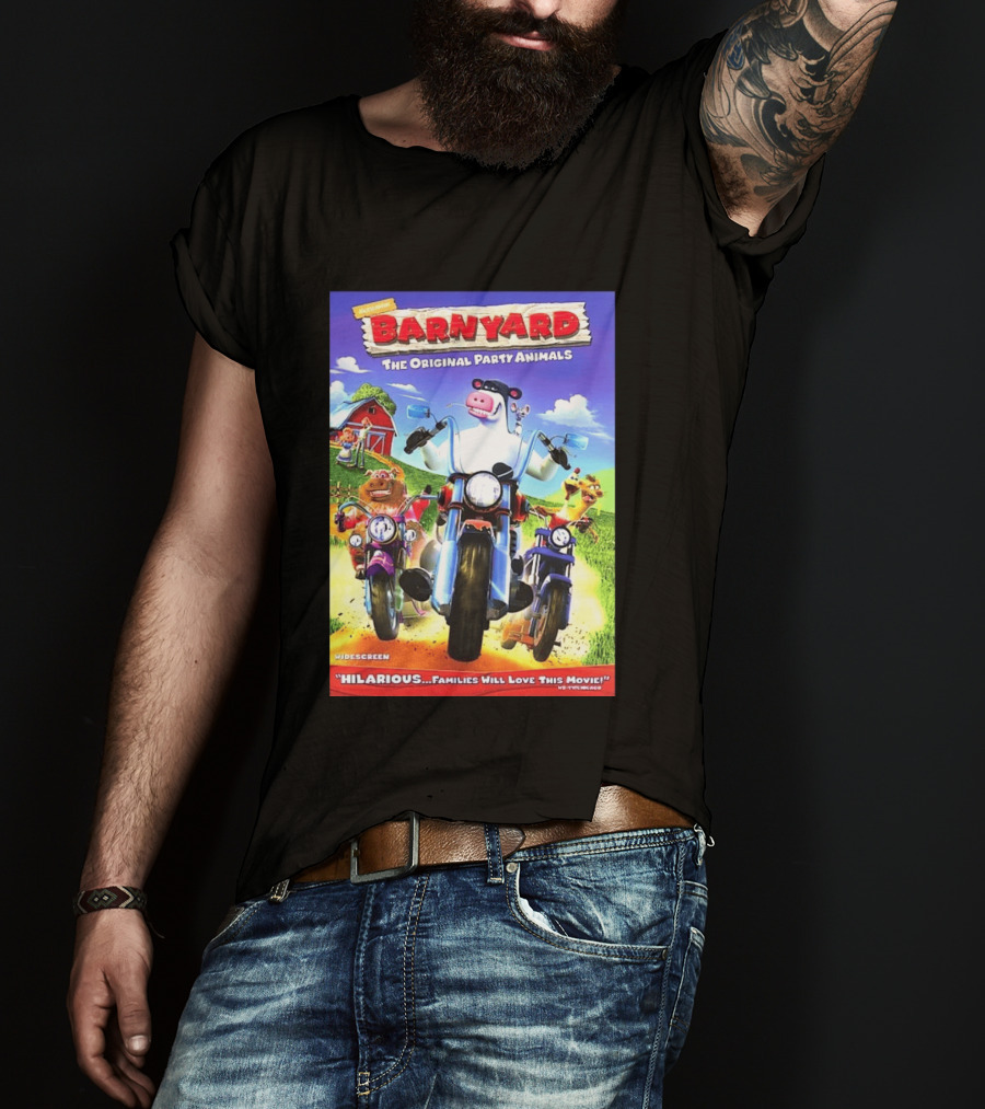 Nickelodeon Barnyard DVD 2006 Hilarious The Original Party Animals Widescreen T-Shirt