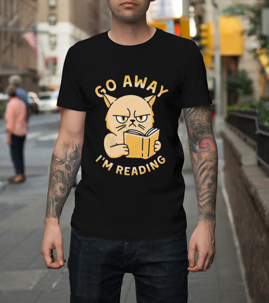 Go Away I'm Reading Grumpy Cat Book Lover T-Shirt