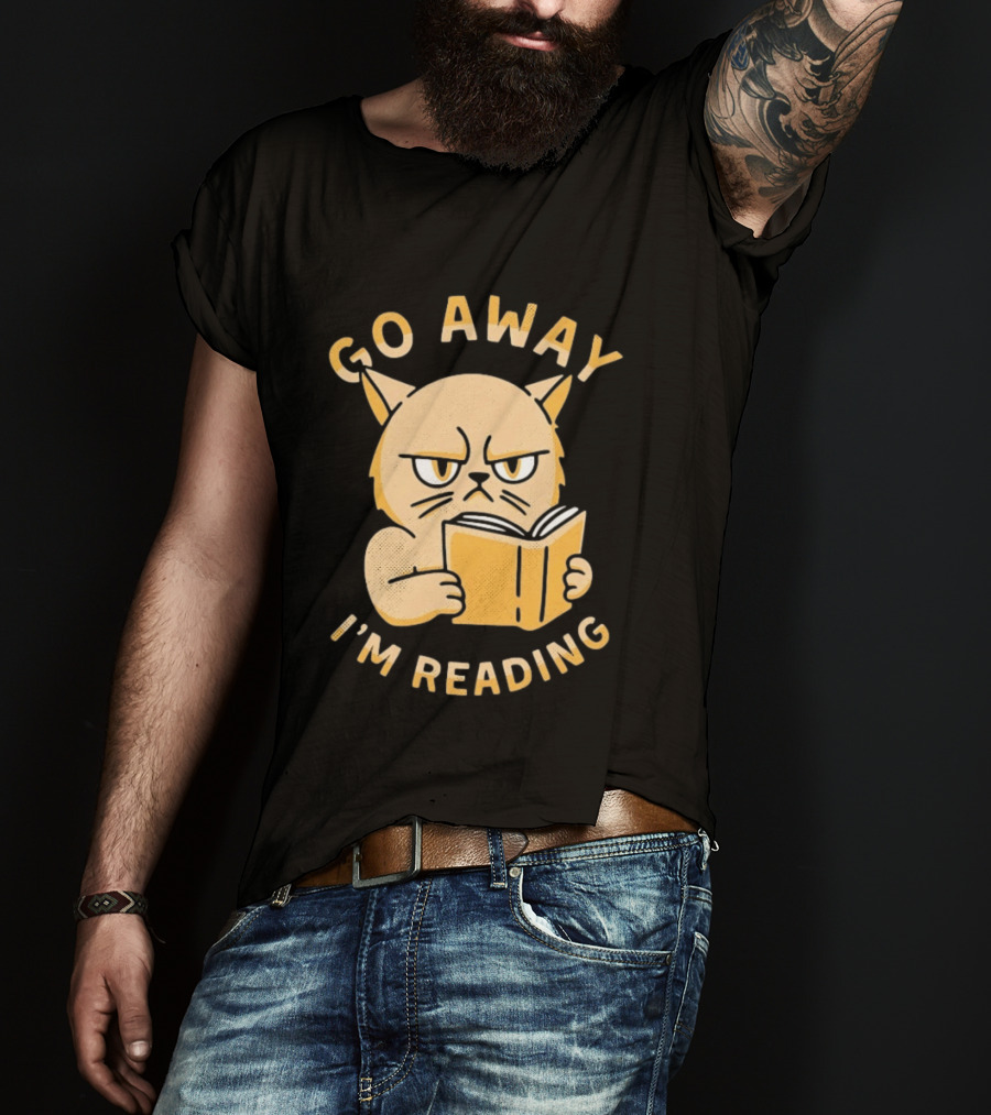 Go Away I'm Reading Grumpy Cat Book Lover T-Shirt