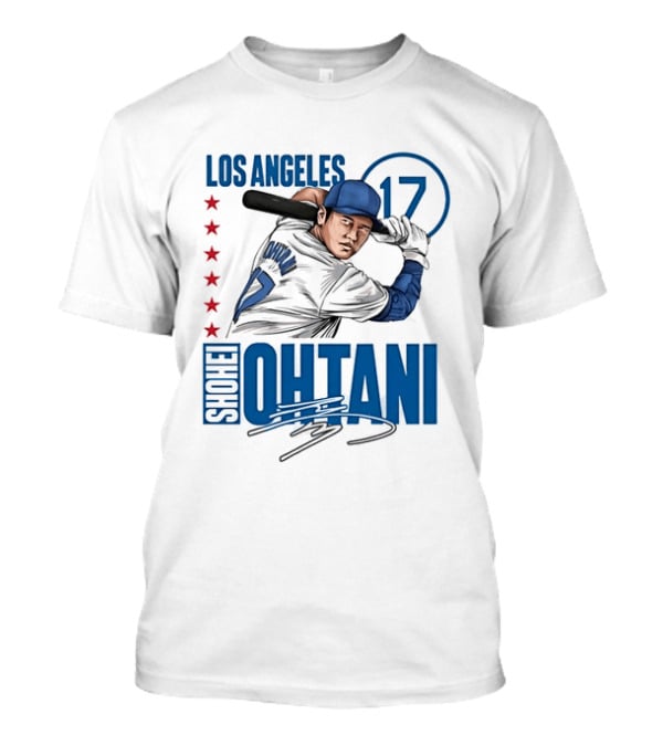 Los Angeles Shohei Ohtani 17 MLB Baseball Player Graphic With Stars T-Shirt