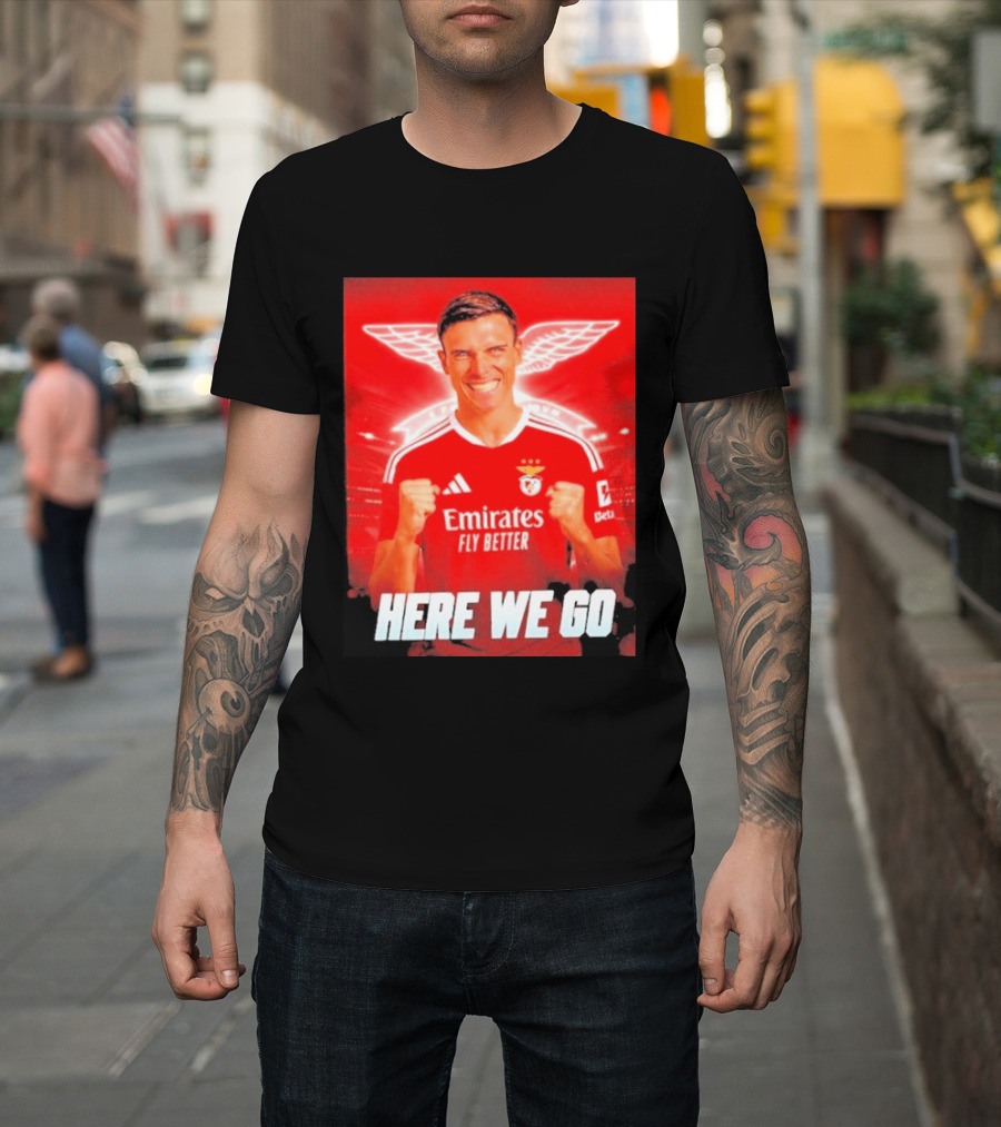 João Palhinha Benfica Transfer Here We Go Emirates Fly Better T-Shirt