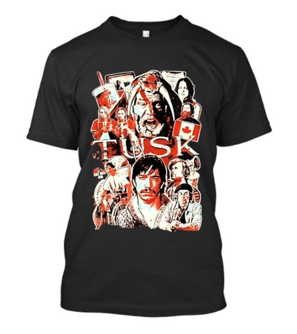 Tusk Movie Kevin Smith Justin Long Cast Collage T-Shirt