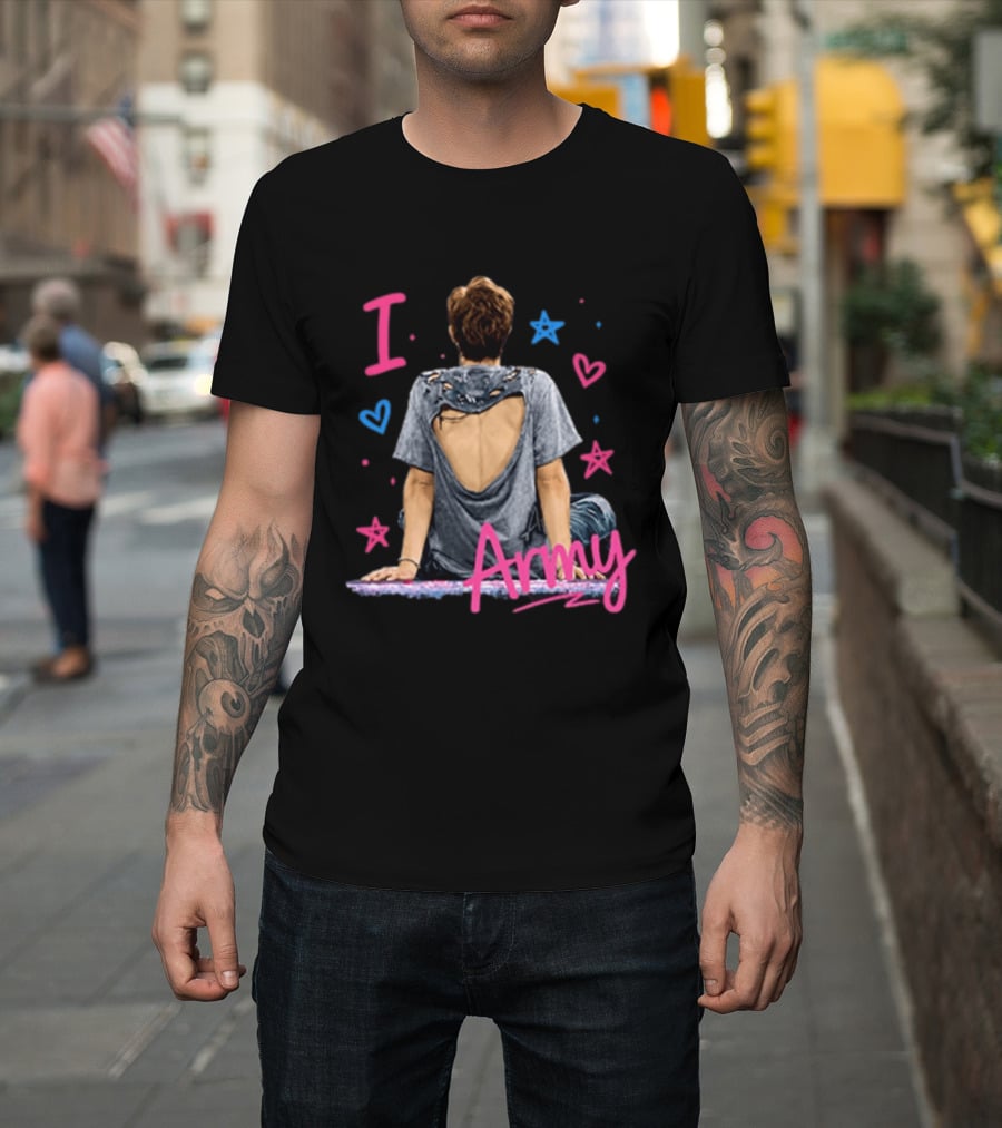 I Love Army Joonie BTS Stars Hearts T-Shirt