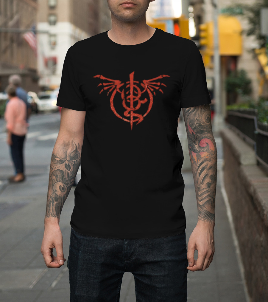 Crimson Phoenix Pullover Winged Symbol Lamb Of God Store T-Shirt