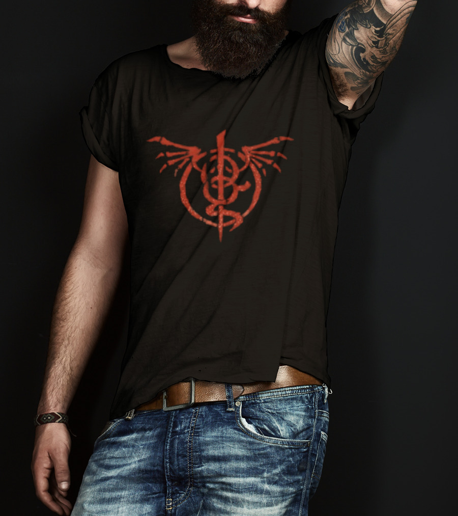 Crimson Phoenix Pullover Winged Symbol Lamb Of God Store T-Shirt