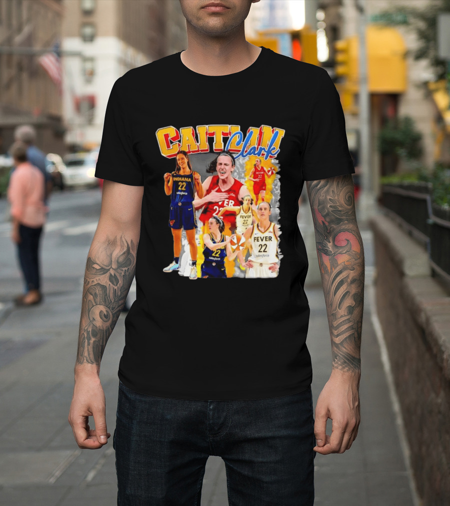 Caitlin Clark Indiana Fever 22 Basketball Athlete Action Montages T-Shirt