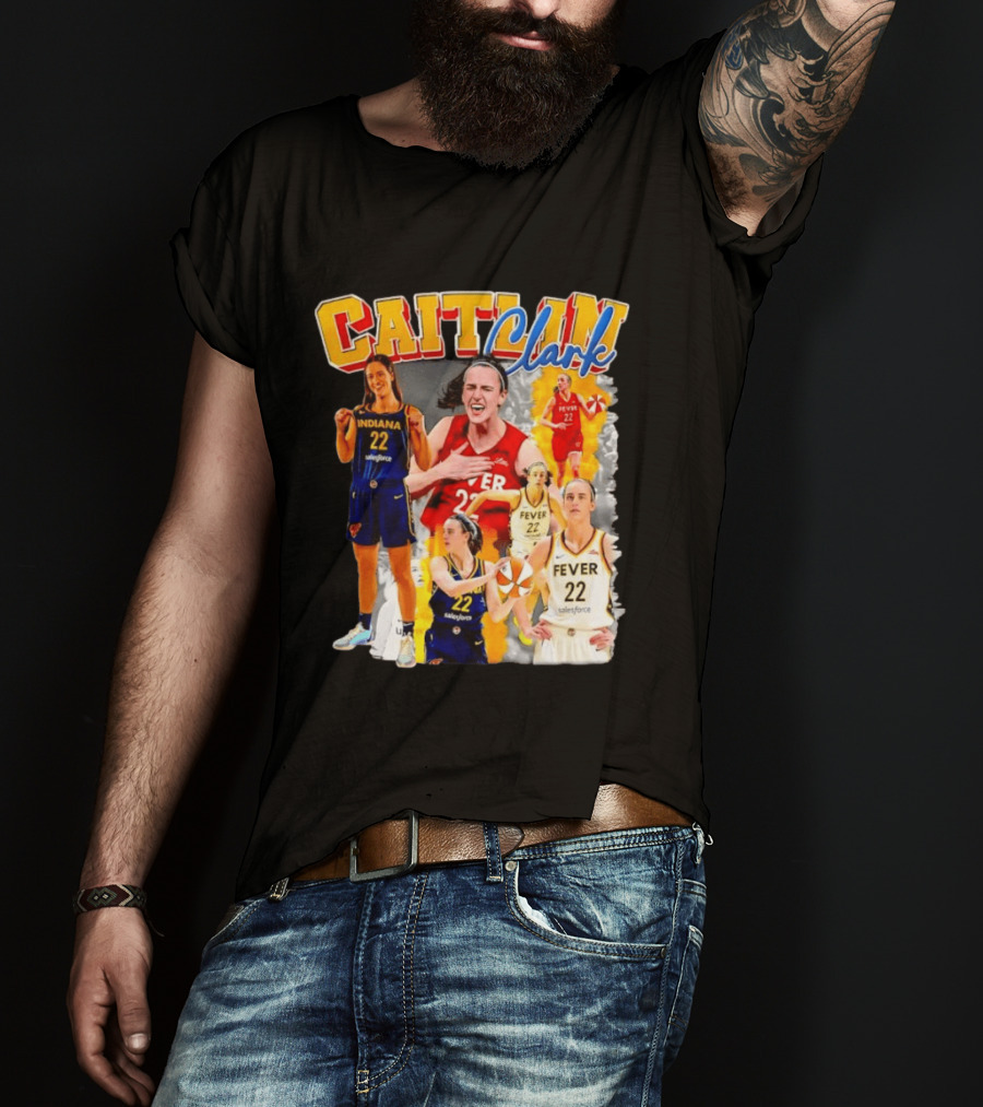 Caitlin Clark Indiana Fever 22 Basketball Athlete Action Montages T-Shirt
