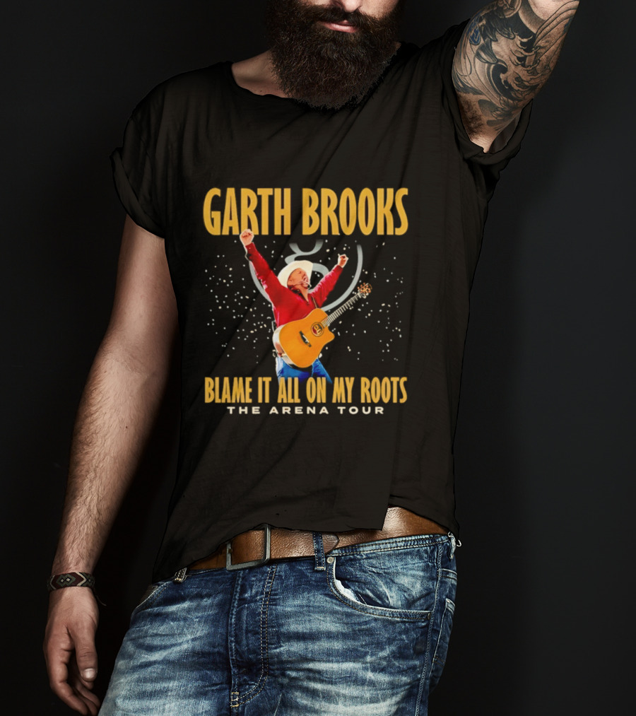 Garth Brooks Blame It All On My Roots The Arena Tour Cowboy Guitarist Celebration T-Shirt