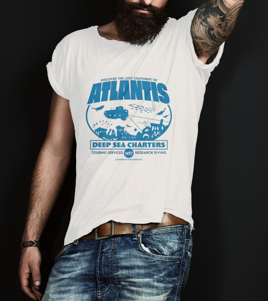 Atlantis Deep Sea Charters Heckletours Discover The Lost Continent Scuba Services Research Diving T-Shirt