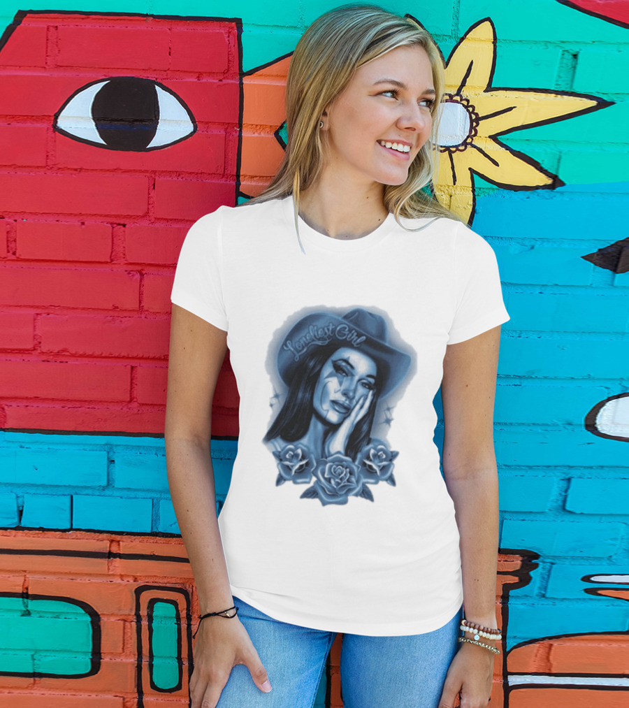 Kacey Musgraves Middle Of Nowhere Tour 2026 Loneliest Girl Airbrush Roses Blue Hat T-Shirt