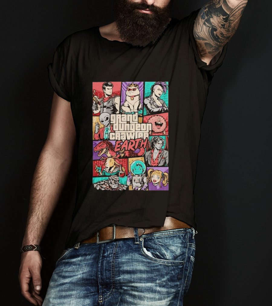 Grand Dungeon Crawler Earth Fantasy Characters Compilation T-Shirt