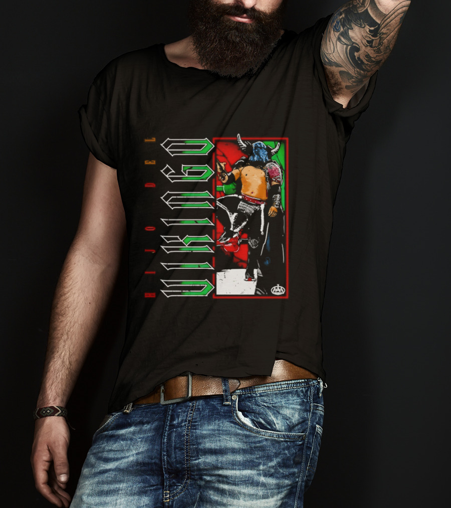 Hijo Del Vikingo Lucha Libre Wrestler Demon Mask Green Red White T-Shirt