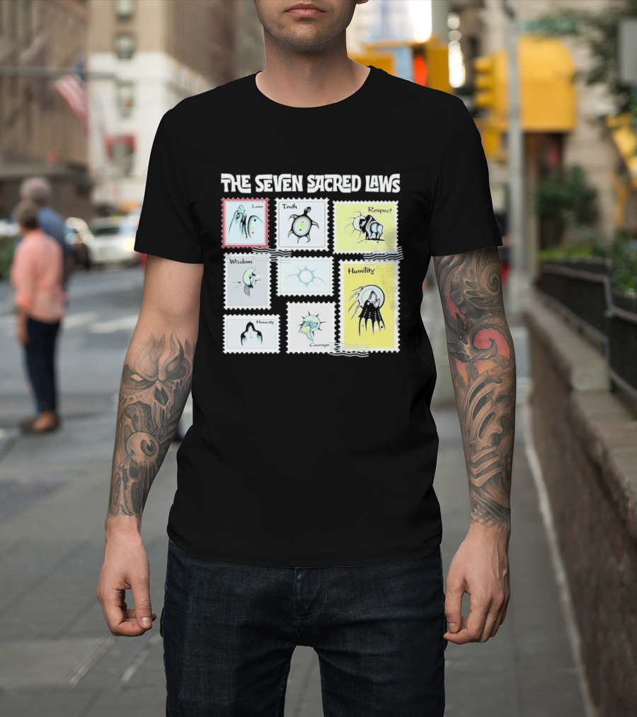 Native American The Seven Sacred Laws Love Truth Respect Wisdom Humility Honesty Courage T-Shirt