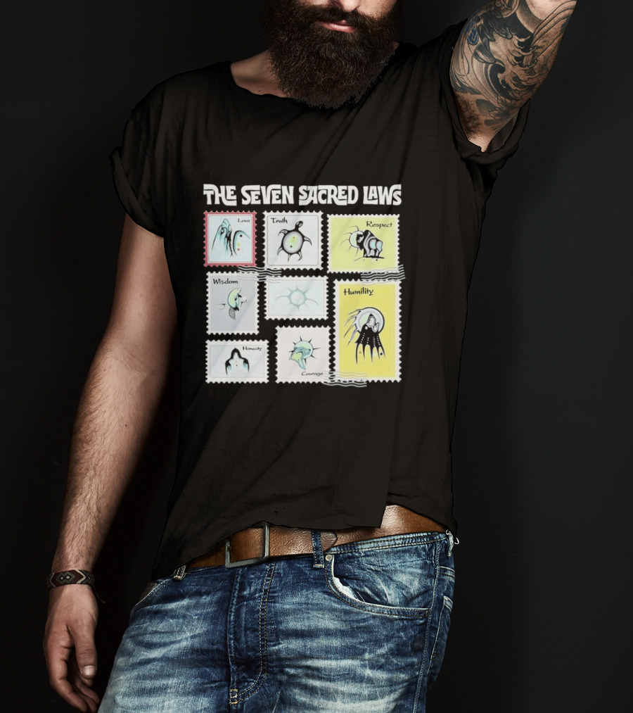 Native American The Seven Sacred Laws Love Truth Respect Wisdom Humility Honesty Courage T-Shirt