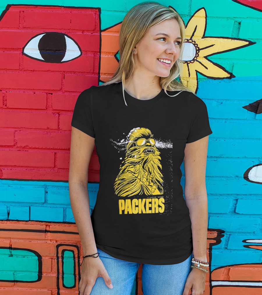 Disney Marvel Chewbacca Packers Collaboration Star Wars X Green Bay Fan T-Shirt