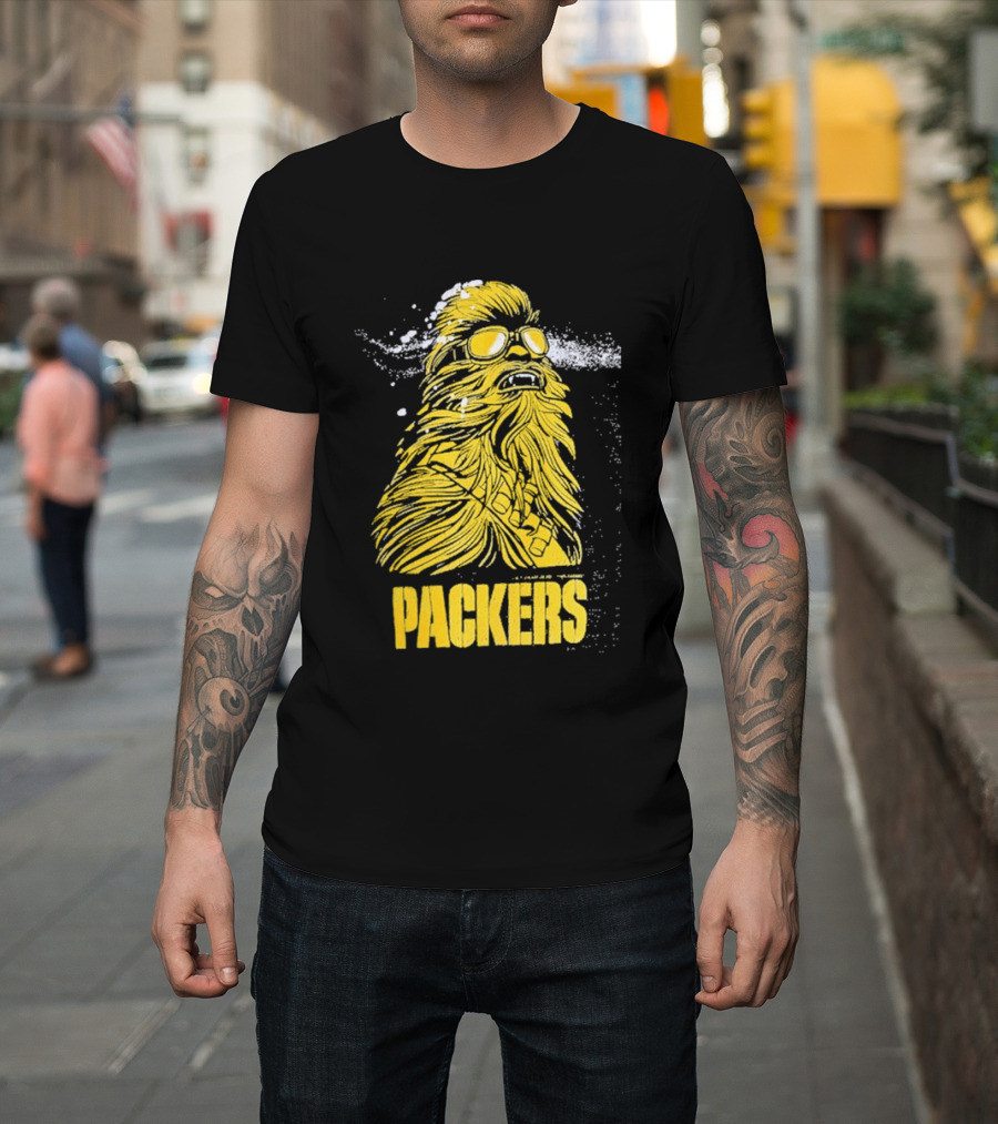 Disney Marvel Chewbacca Packers Collaboration Star Wars X Green Bay Fan T-Shirt