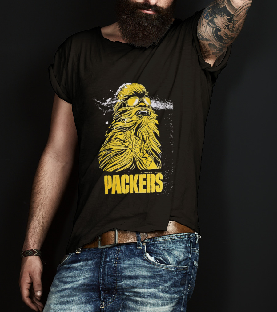 Disney Marvel Chewbacca Packers Collaboration Star Wars X Green Bay Fan T-Shirt