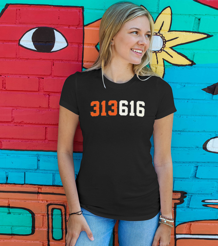 Isaac Teslaa 313 616 Retro Number T-Shirt