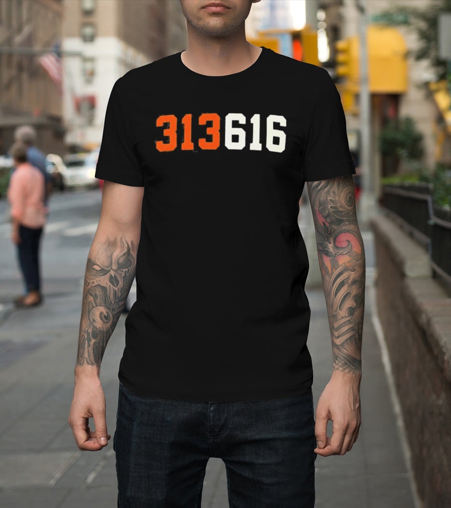 Isaac Teslaa 313 616 Retro Number T-Shirt