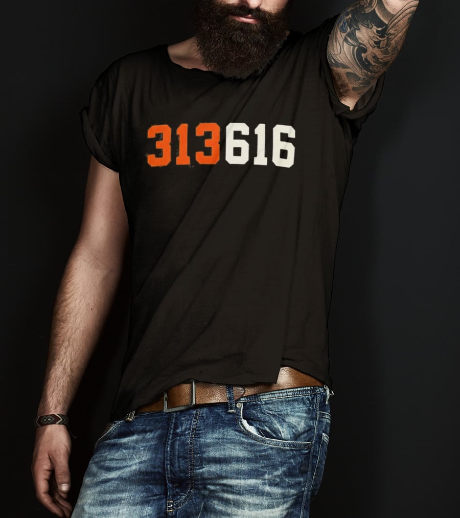 Isaac Teslaa 313 616 Retro Number T-Shirt
