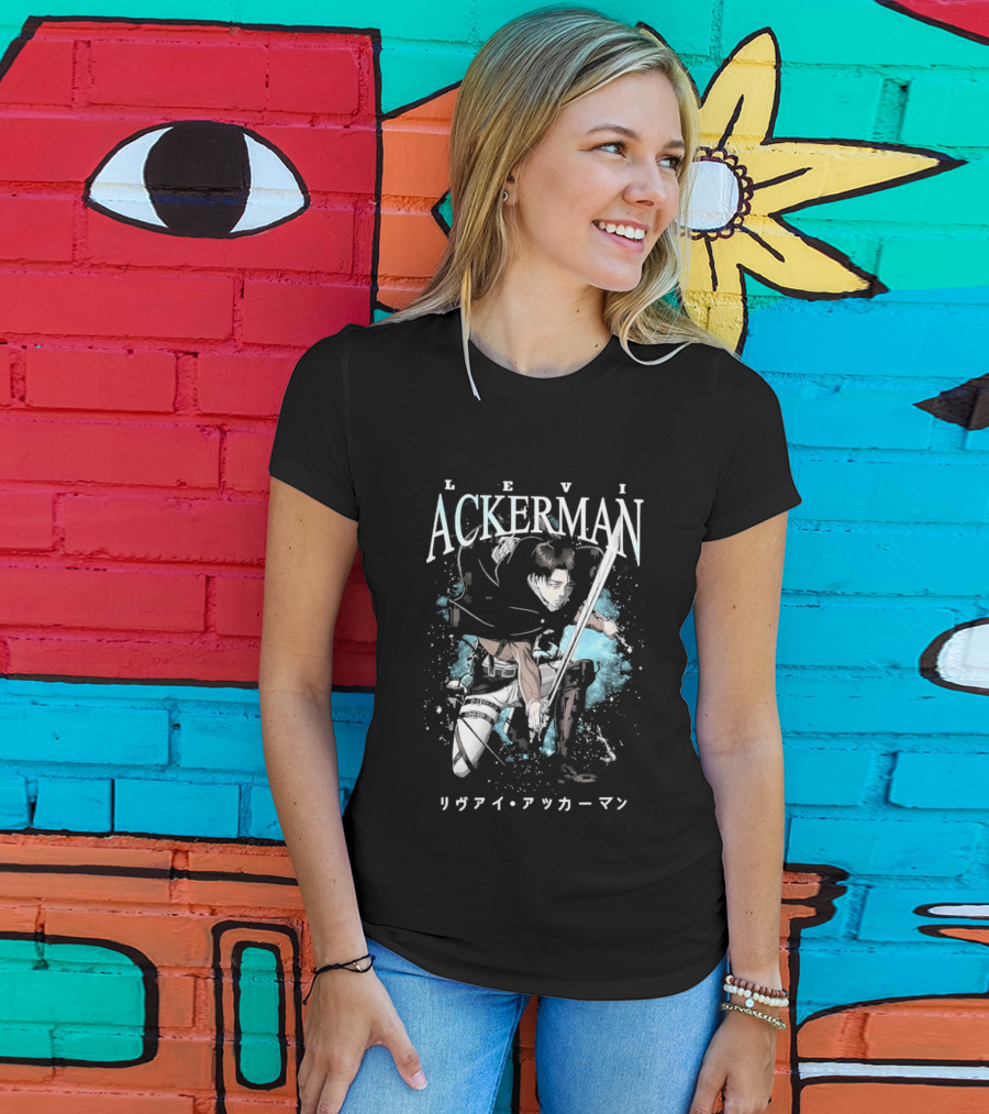 Levi Ackerman 90s Bootleg Oversized AOT Attack On Titan Anime T-Shirt