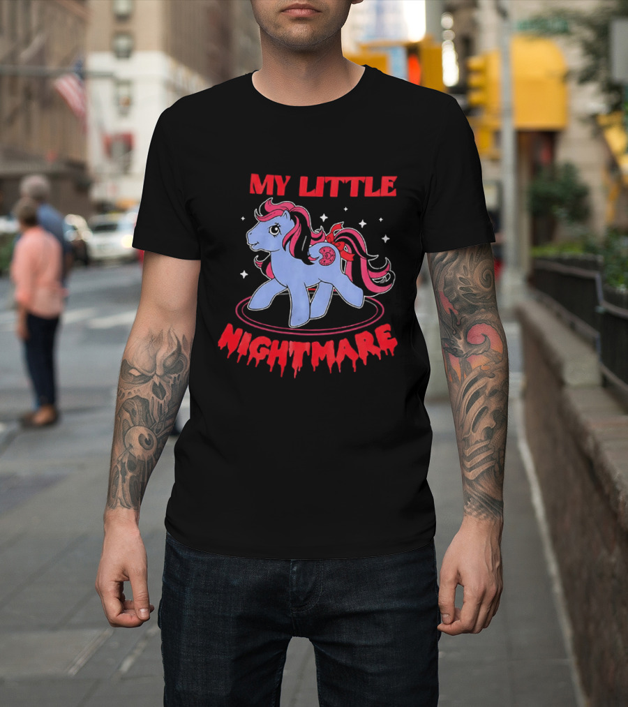 My Little Nightmare My Little Pony 80s Cartoon Dripping Red T-Shirt