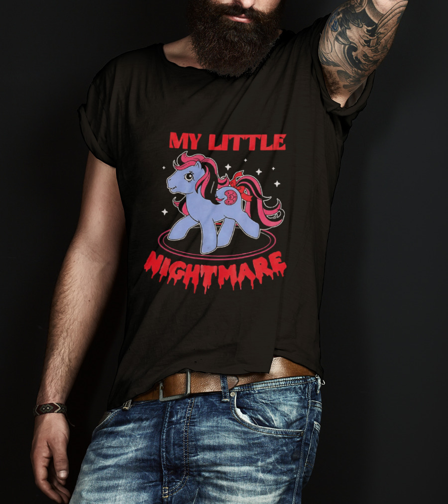 My Little Nightmare My Little Pony 80s Cartoon Dripping Red T-Shirt