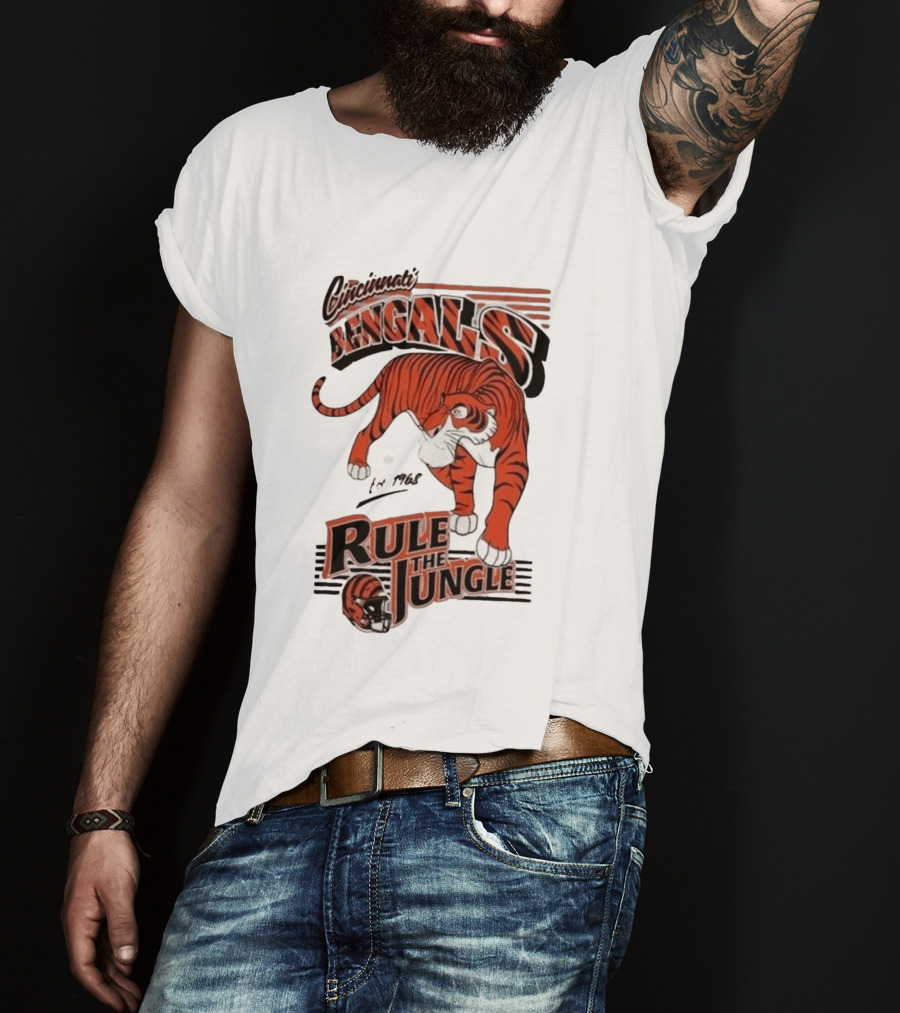 Cincinnati Bengals Rule The Jungle Tiger Graphic NFL Fan T-Shirt