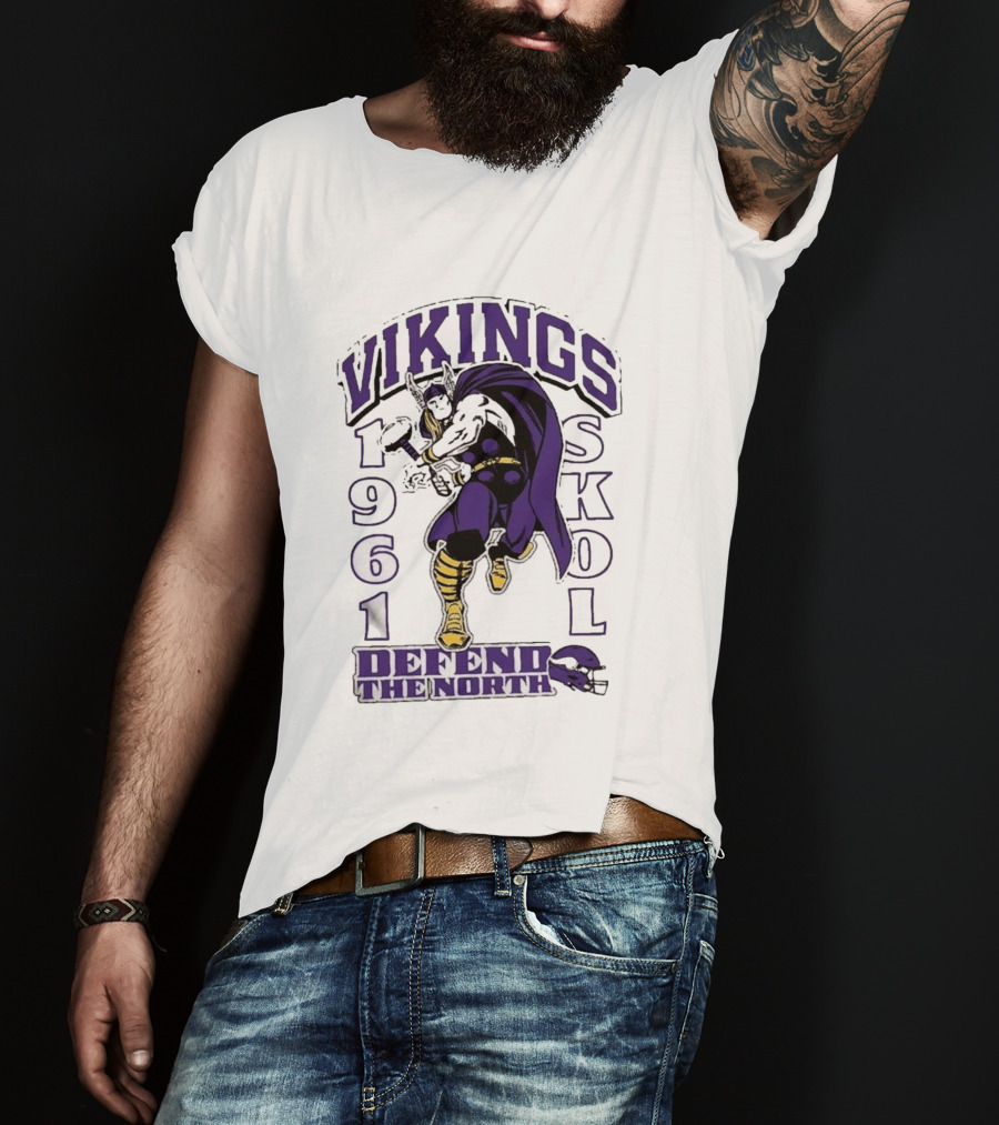 Vikings Skol 1961 Defend The North Thor Minnesota T-Shirt